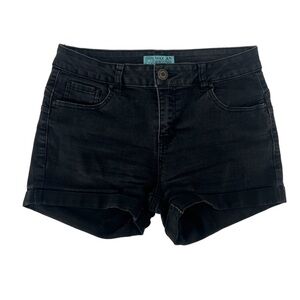 Wax Jean Black Cuffed Hem Jean Shorts Size Large Women’s